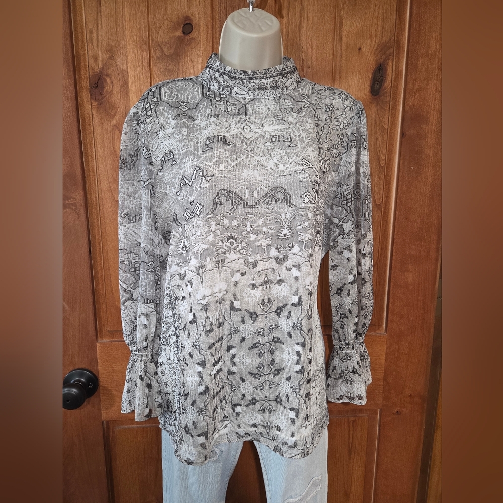 Calvin Klein Gray Patterned Blouse